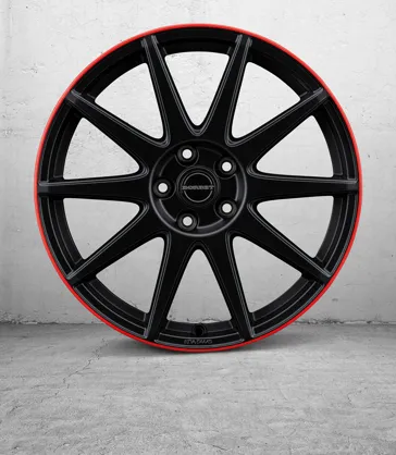 GTX black matt rim red 1