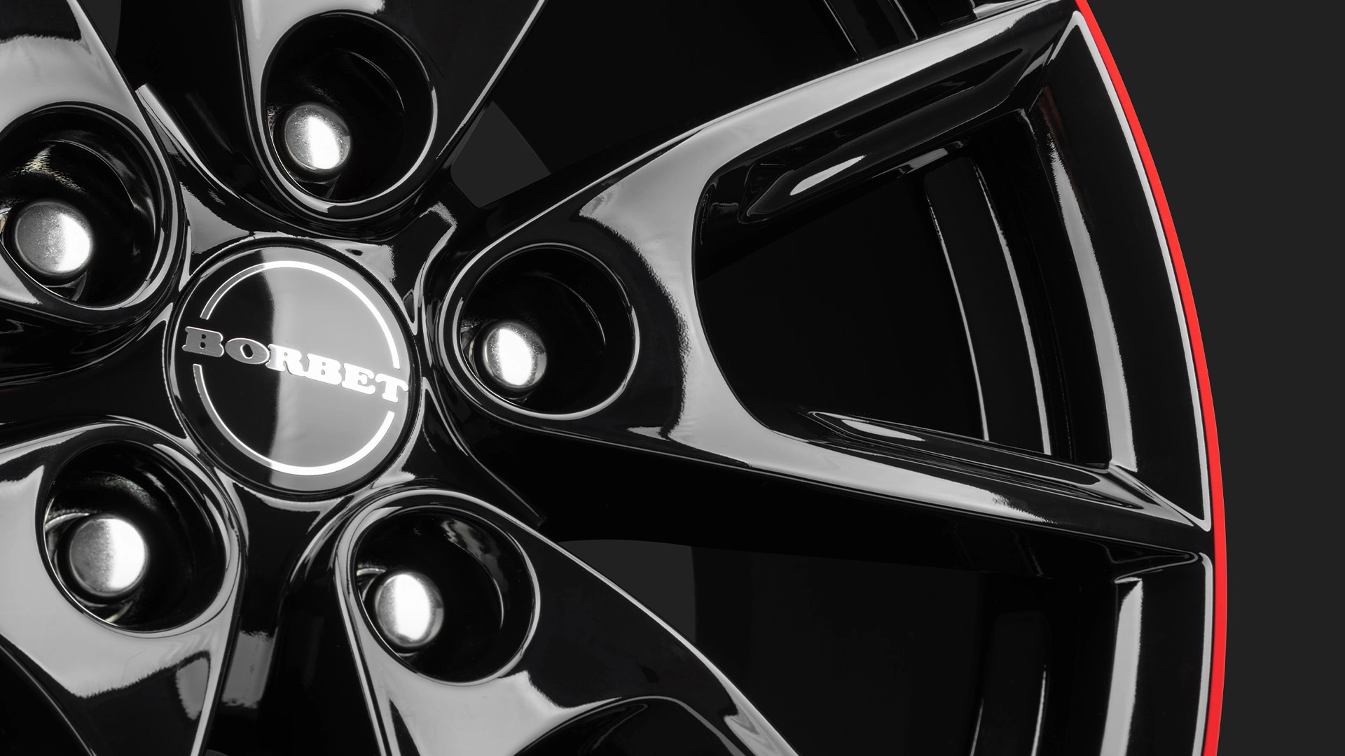 BORBET LX18 LX19 black glossy rim red Details