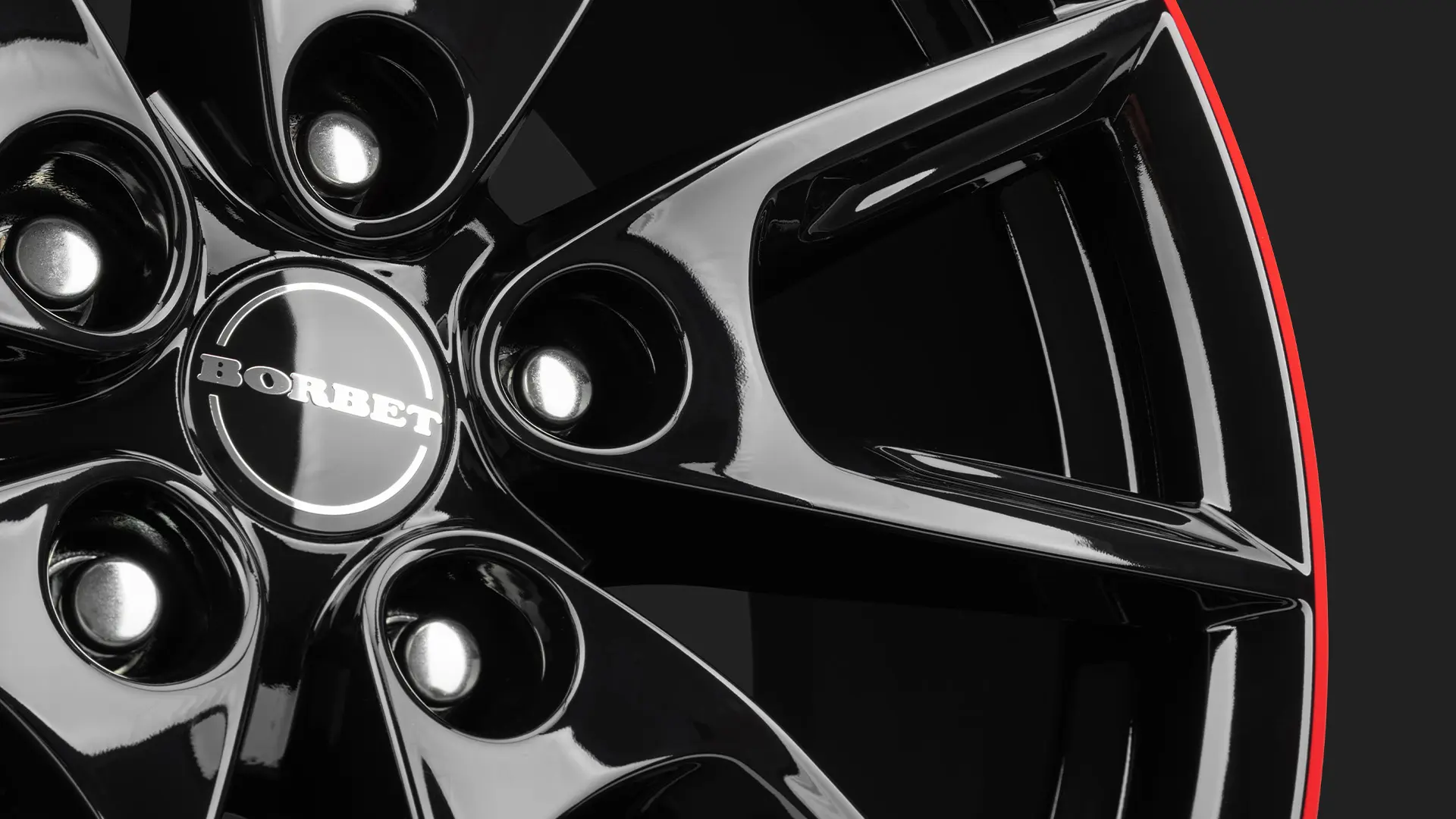 BORBET LX18 LX19 black glossy rim red Details